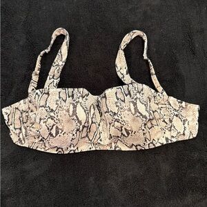 Shade and Shore Snakeskin Print Bikini Top Size 36C